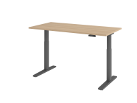 Höhenverstellbarer Schreibtisch Comfort 1600 / Eiche / Graphit / Nein