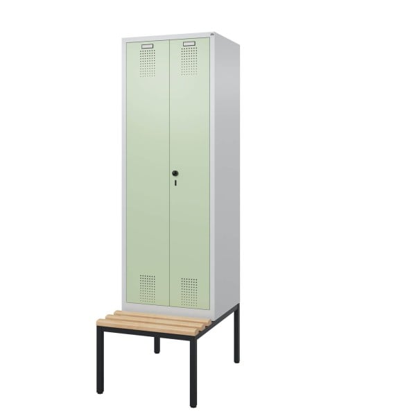 Spind mit untergebauter Sitzbank zueinanderschlagend Comfort