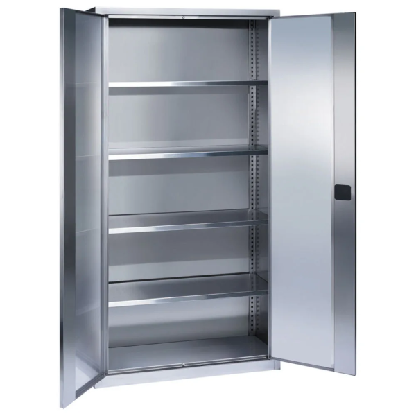 Edelstahl-Flügeltürenschrank