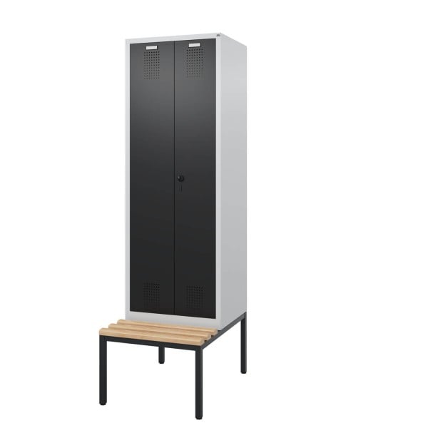 Spind mit untergebauter Sitzbank zueinanderschlagend Comfort