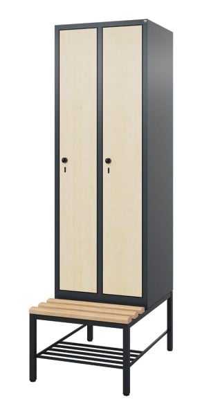 HPL-Spind mit untergebauter Sitzbank Comfort