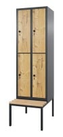 HPL-Doppelstockspind mit untergebauter Sitzbank Comfort