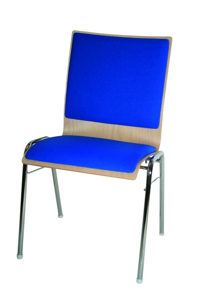Stapelstuhl Straight mit Sitz- und Rückenpolster