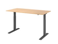 Höhenverstellbarer Schreibtisch Comfort 1600 / Eiche / Graphit / Nein