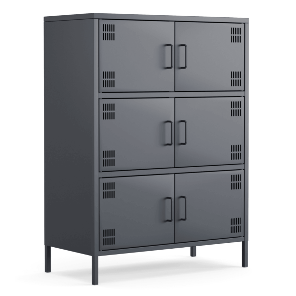 Highboard Metall 6-türig