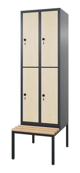 HPL-Doppelstockspind mit untergebauter Sitzbank Comfort