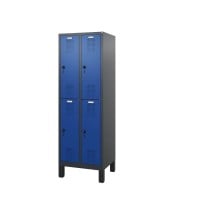 Doppelstockspind mit Füßen Comfort 4 / Drehriegel / Anthrazit/ Enzianblau