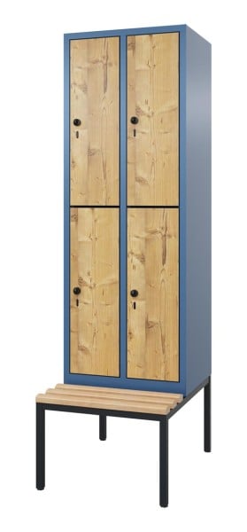 HPL-Doppelstockspind mit untergebauter Sitzbank Comfort