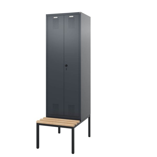 Spind mit untergebauter Sitzbank zueinanderschlagend Comfort