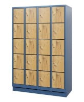 HPL-Fächerschrank Comfort 20 / 300 / Zylinderschloss / Brillantblau/ Fichte