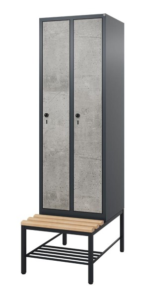 HPL-Spind mit untergebauter Sitzbank Comfort