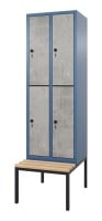 Brillantblau/ Beton