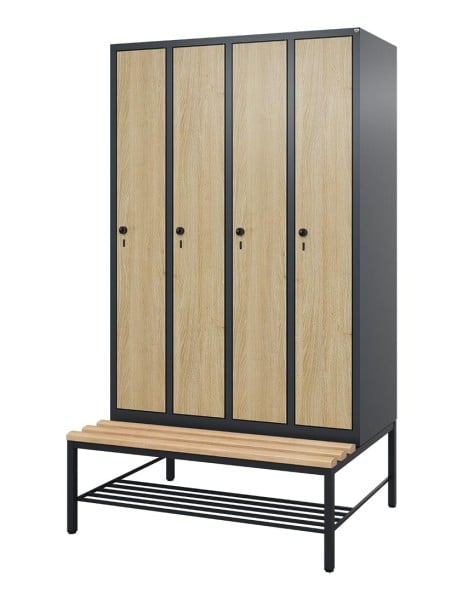 HPL-Spind mit untergebauter Sitzbank Comfort