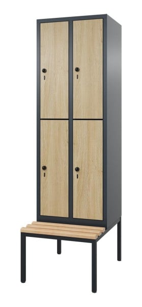 HPL-Doppelstockspind mit untergebauter Sitzbank Comfort