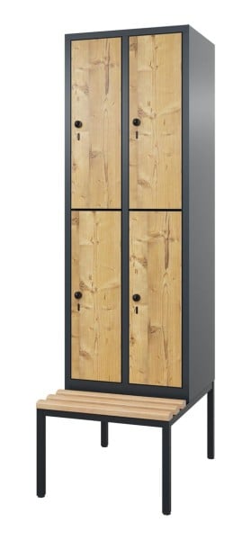 HPL-Doppelstockspind mit untergebauter Sitzbank Comfort