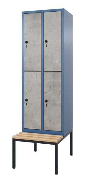 HPL-Doppelstockspind mit untergebauter Sitzbank Comfort