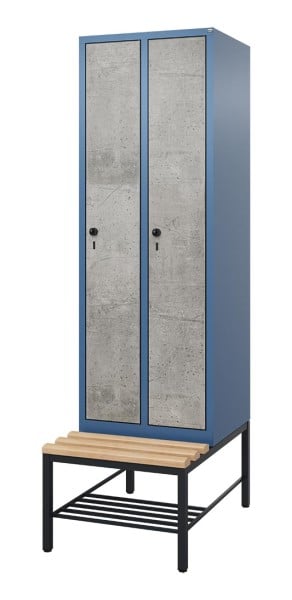 HPL-Spind mit untergebauter Sitzbank Comfort