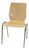 Stapelstuhl Curved mit Sitz- und Rückenschale aus Holz