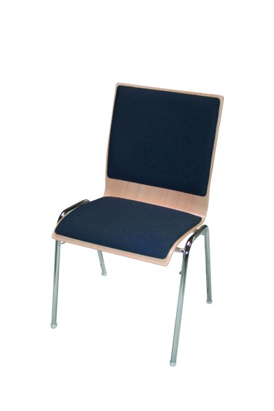 Stapelstuhl Straight mit Sitz- und Rückenpolster