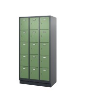 Fächerschrank Comfort 15 / 300 / Zylinderschloss / Anthrazit/ Resedagrün
